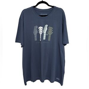 NWOT Life Is Good Men’s Crusher Tee Diversified Portfolio Guitar Graphic XL